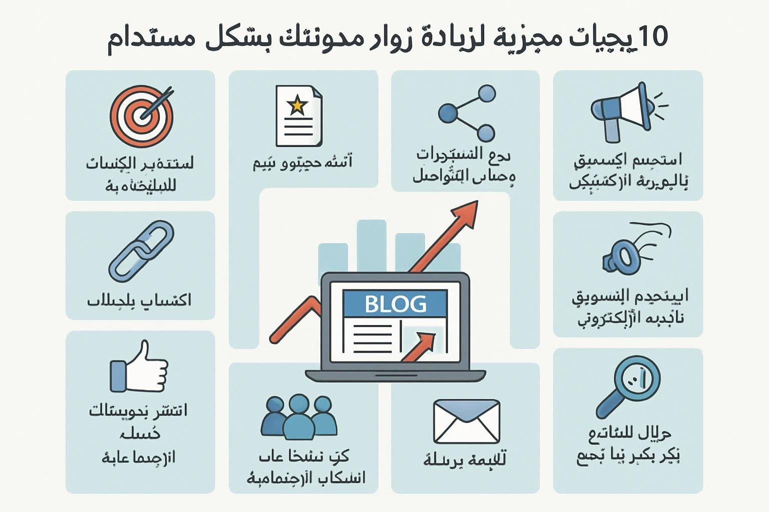 10 استراتيجيات مجربة لزيادة زوار مدونتك بسرعة وبشكل مستدام